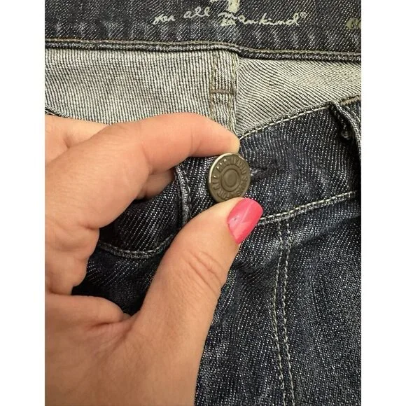 7 for All Mankind Straight Leg Jeans Size 27 Dark Wash Pocket Design USA Made - Picture 3 of 7